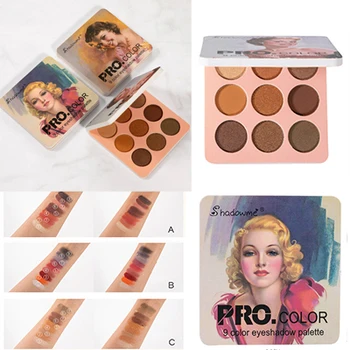 

Professional Retro 9 Colors Matte Eyeshadow Makeup Palette Nude Mineral Eye Shadow Powder Pigment Natural Waterproof Cosmetics