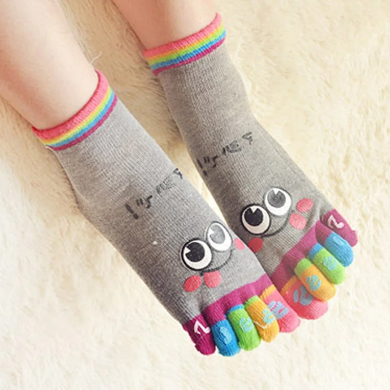 1 пара, удобные детские носки забавные носки с пятью пальцами креативные милые хлопковые короткие носки для мальчиков и девочек модные носки с героями мультфильмов - Цвет: Gray