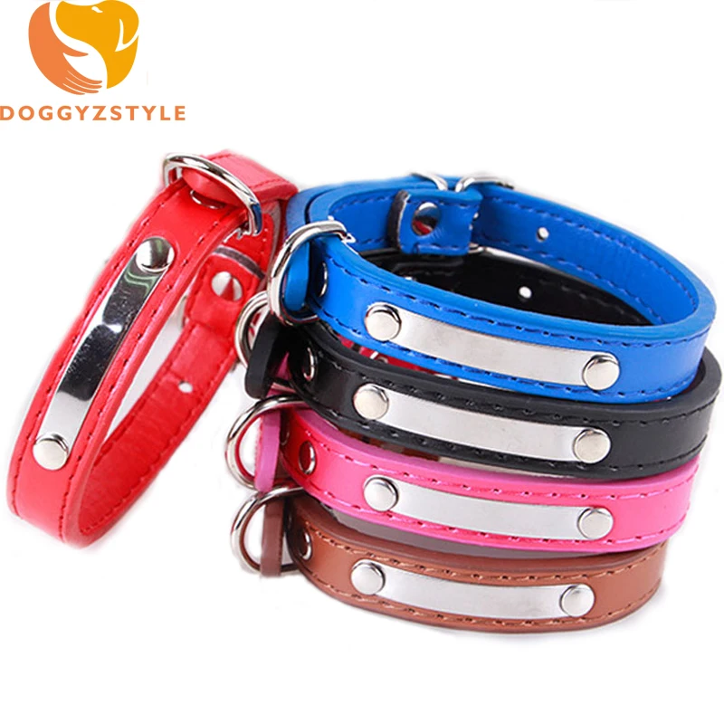 

Adjustable Dog Collar PU Necklace For Small Medium Dogs Teddy Yorkies Sequins Collars Puppy Cat Pet Accessories DOGGYZSTYLE