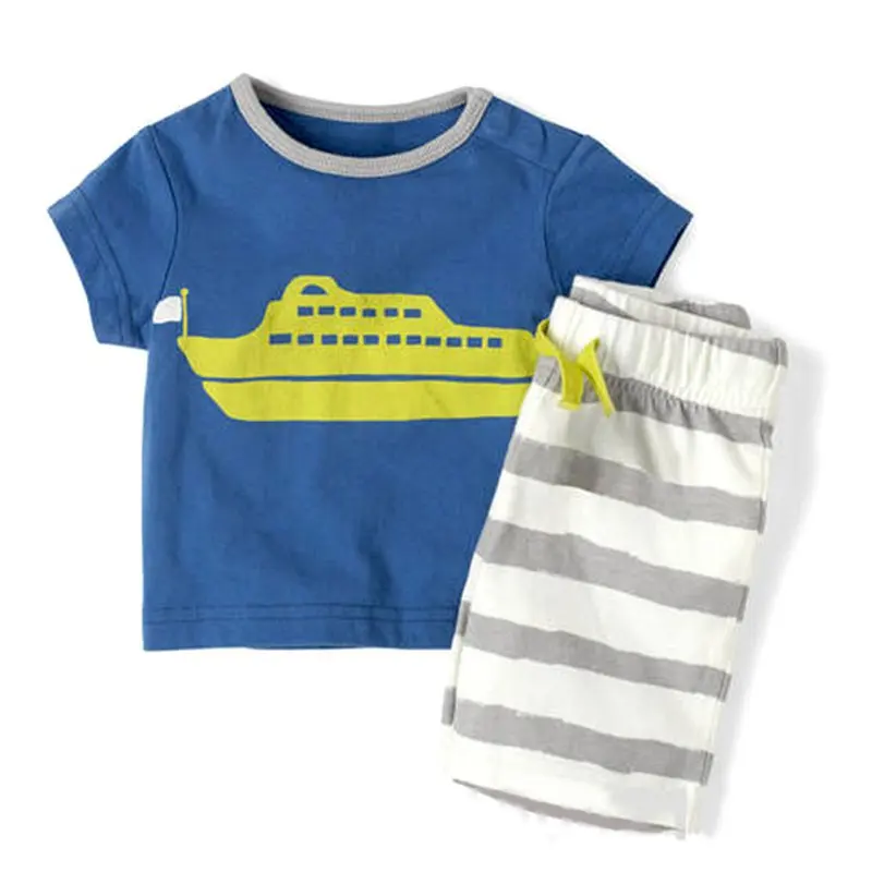 

Baby Boy Toddler Short Sleeve T-Shirt Striped Pants Clothes Outfits Sets New Arrival