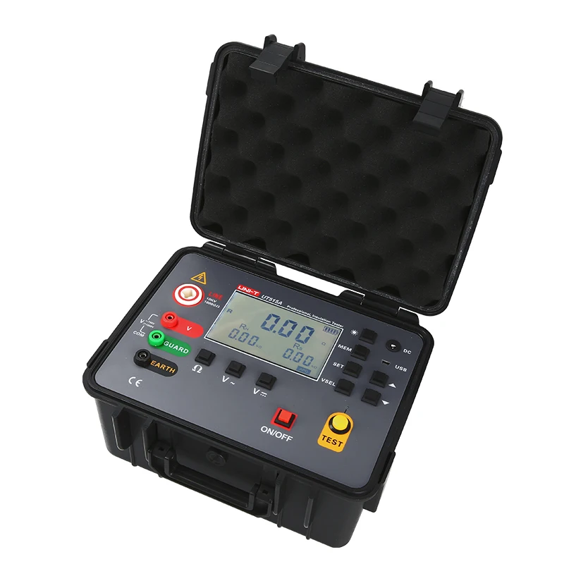 UT515A high-voltage insulation resistance tester,LCD large-screen backlight display,high resolution,support 0.01MΩ~1000GΩ