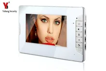 YobangSecurity White 7 Inch Color TFT LCD Screen Monitor Wired Video Doorbell Camera System for House Office Apartment