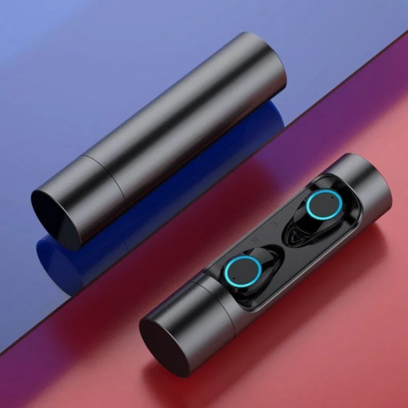 СПЦ Bluetooth 5,0 Беспроводной наушники глубокий бас стерео гарнитура Водонепроницаемый наушник наушники Mini с загрузочной коробки - Цвет: Черный