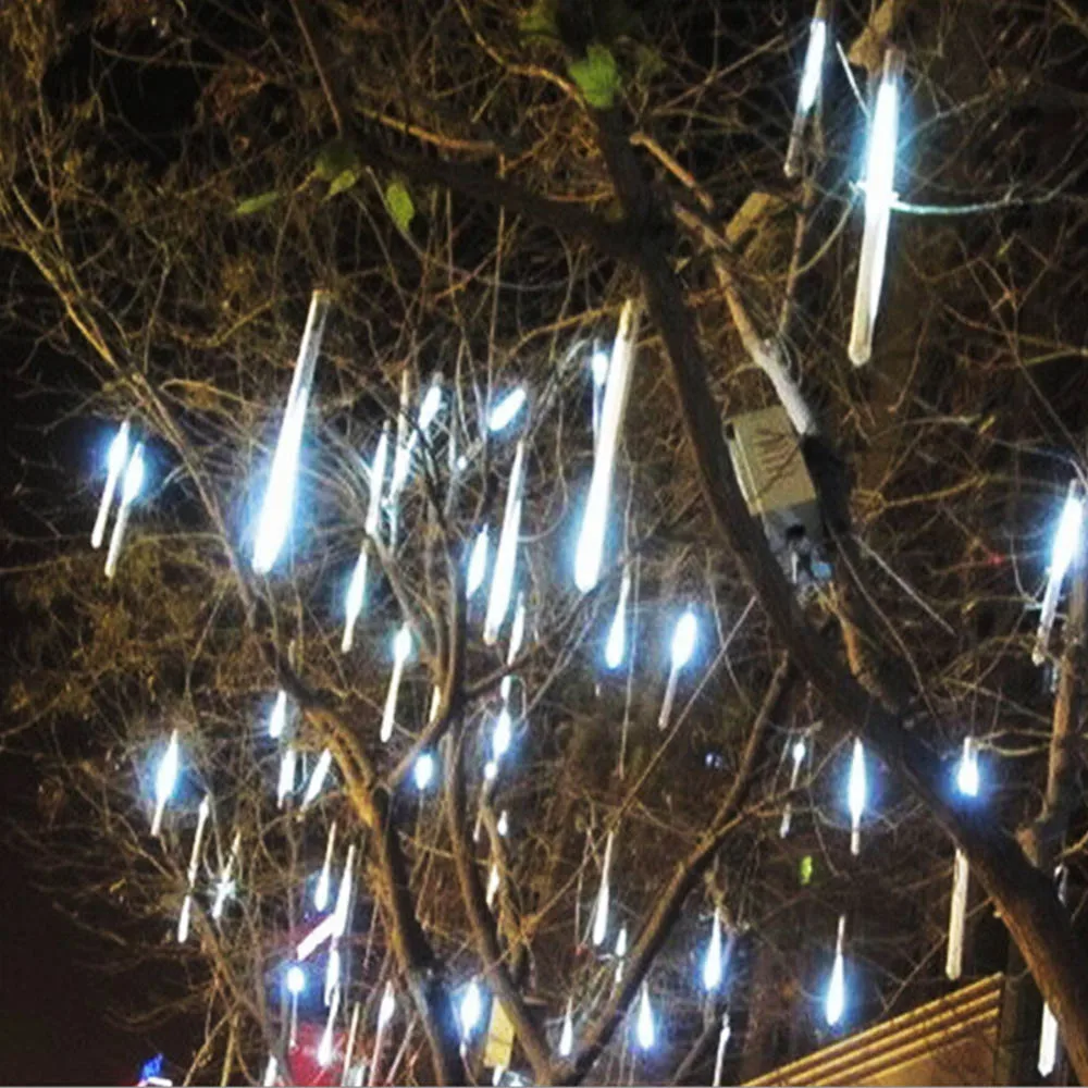 Светодиодный Праздничный Рождественский светильник s 10 шт./компл. SMD2835 50 см с эффектом падающего снега Трубная метеоритный дождь трубки светодиодный строка светильник Рождественский светильник s на открытом воздухе