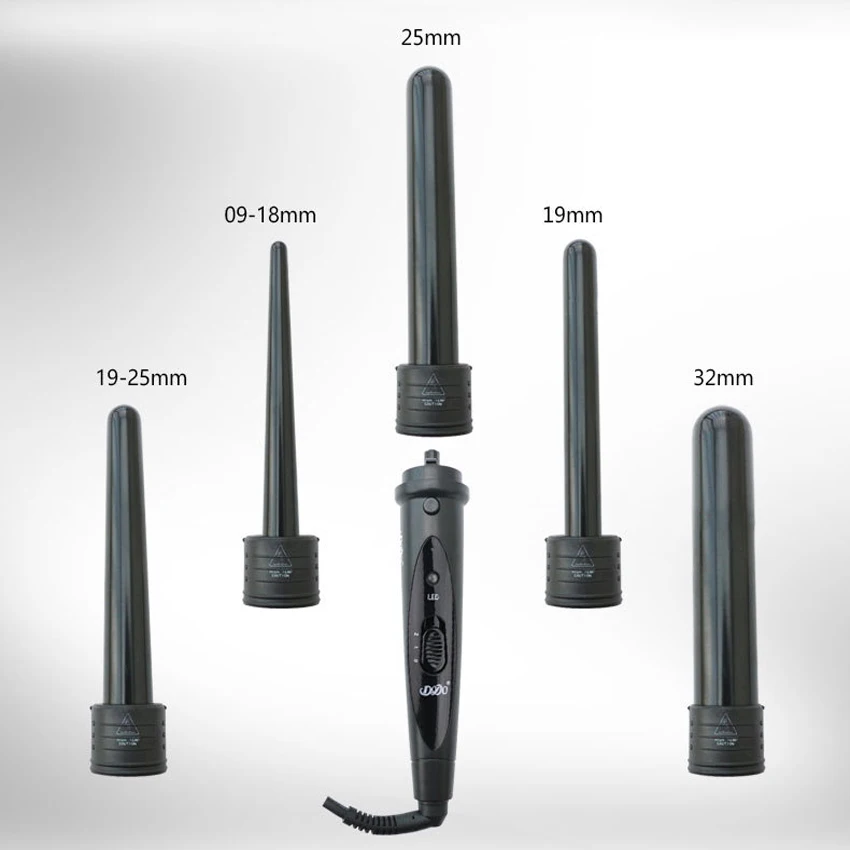 5 In 1 Hair Curlers Care Styling Curling Wand Interchangeable 3 Parts Clip Hair Iron Curler Set Curler Hair Styles Tool 5 In 1 Hair Curlers Care Styling Curling Wand Interchangeable 3 Parts Clip Hair Iron Curler Set Curler Hair Styles Tool