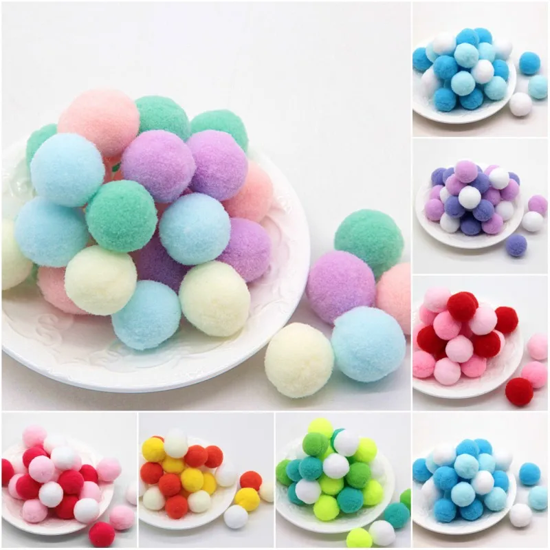 

Colorfull Mix Pompom 25mm Pompon Balls DIY Crafts Pompoms Bricolage for Kids Toy Garment Sewing Home Wedding Craft Supplies 20g