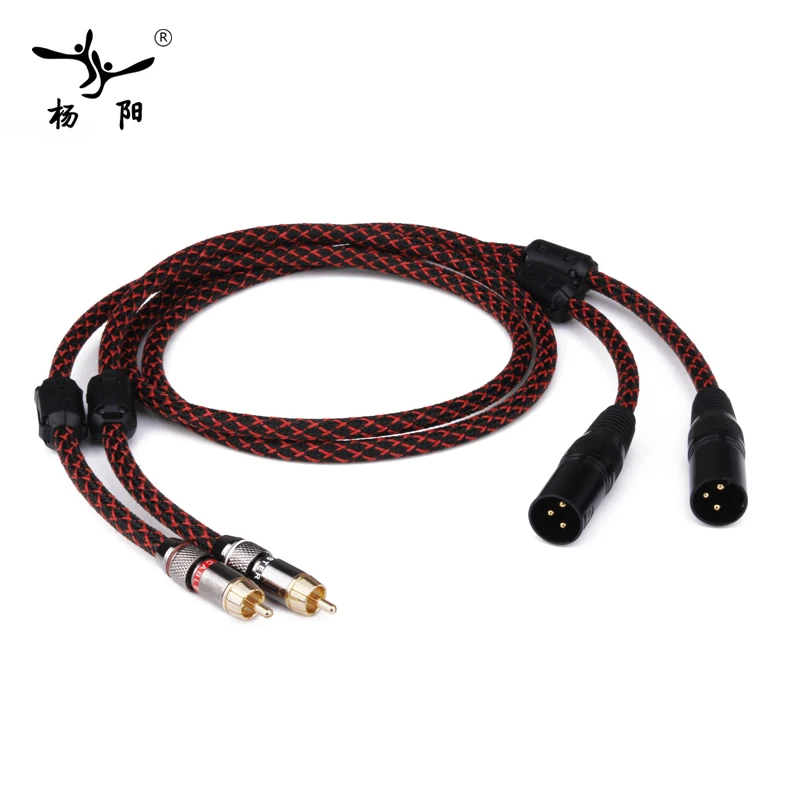 

YYAUDIO L-4E6S HIFI Audio cable 2 XLR Male to 2 RCA Male Quality Cables 2XLR to 2RCA, Dual XLR Male to Dual RCA, 4N OFC Wire