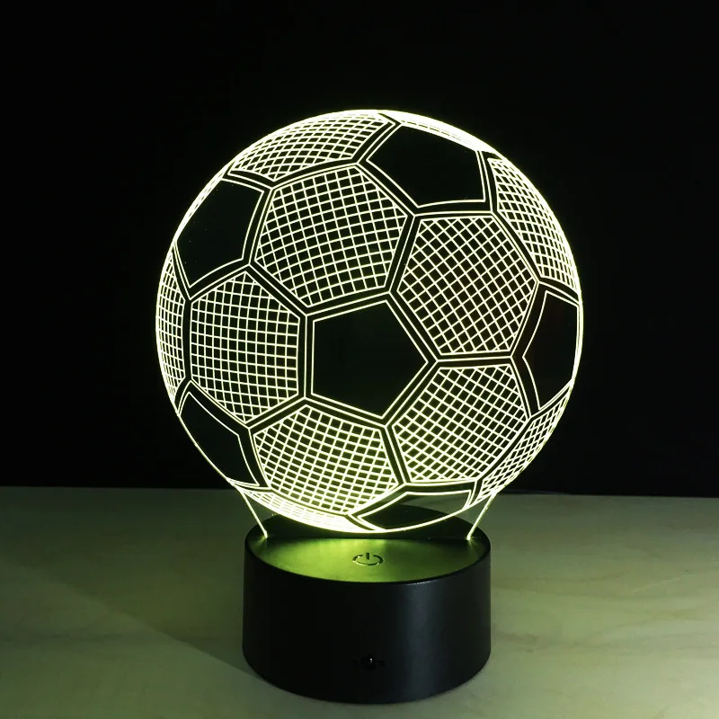 Billige Fußball kreative geschenke acryl kristall 3D lampe körper sensor licht verbreiten USB Tisch Lampara kinder Luminaria Lava Lampe
