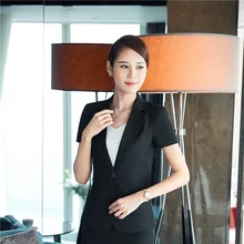 Лето г. с коротким рукавом деловая Блейзер Пальто Бизнес Для женщин профессиональный пиджаки для женщин верхняя одежда плюс Размеры 3XL