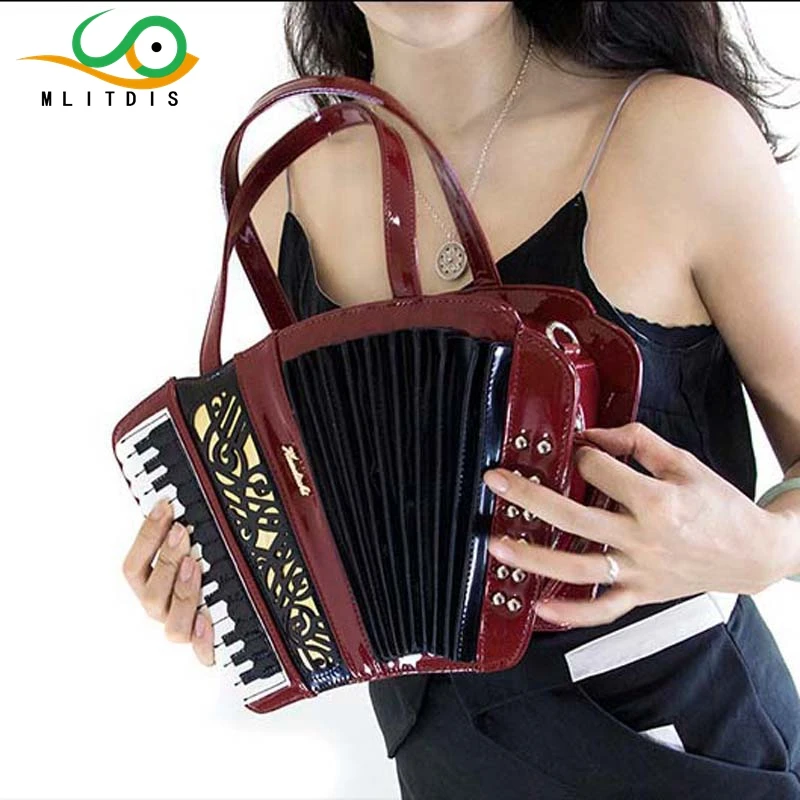 

MLITDIS 2017 new accordion musical instrument package women's handbag shoulder handbag travel Creative Bags art female