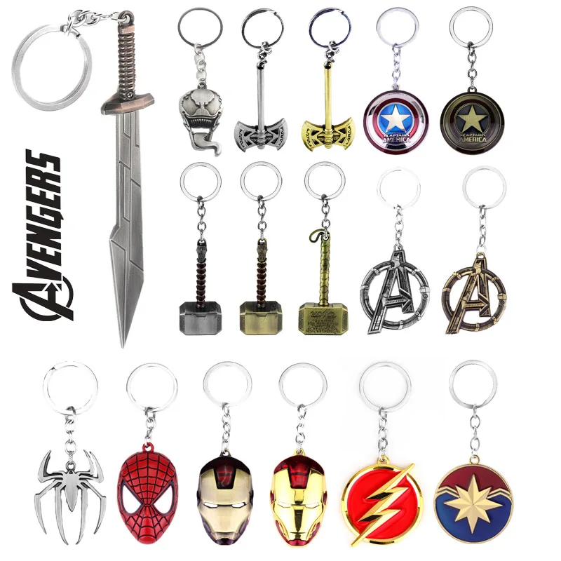 

Marvel The Avengers Thor Ragnarok Sword Keychain Stormbreaker Thanos Venom Spider-men Multiple Choice fans Keyring Jewelry