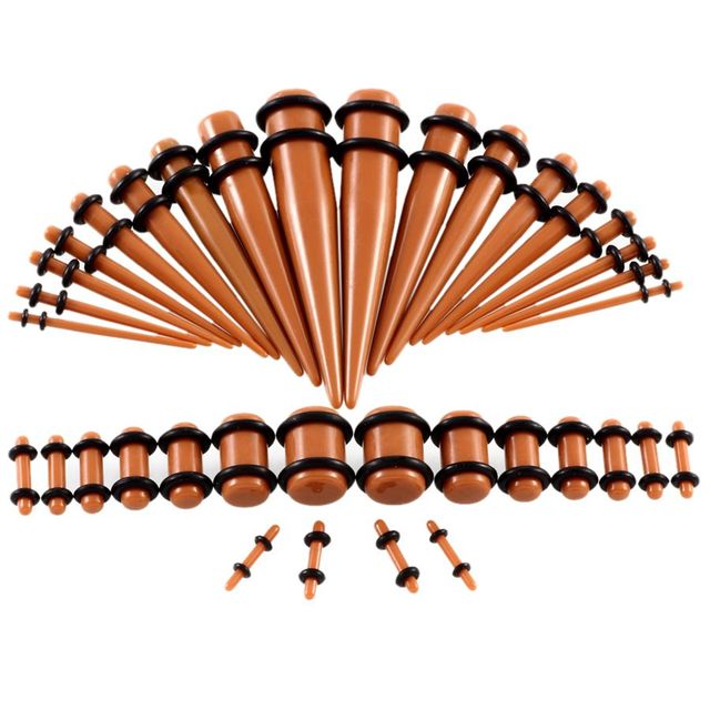 Acrylic Ear Gauge Taper and Plug Stretching Kits Mixed Color Ear Flesh Tunnel Expansion Body Piercing Jewelry 14G-00G