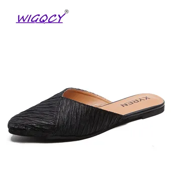 

Pointed Toe Muller flat slippers women 2019 new summer shoes women Fashion Shallow Comfortable Wild Solid color shoes female