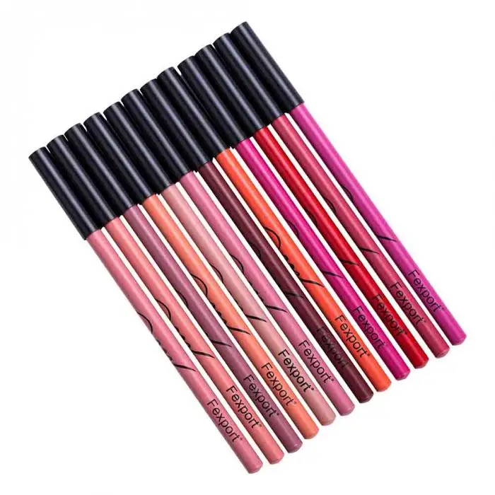 6/12 Pcs/Set Sexy Matte Lip Stick Lipliner Lip Liner Pencil Matt Nude Lipsliner Pen Set Beauty Makeup Tool Cosmetic