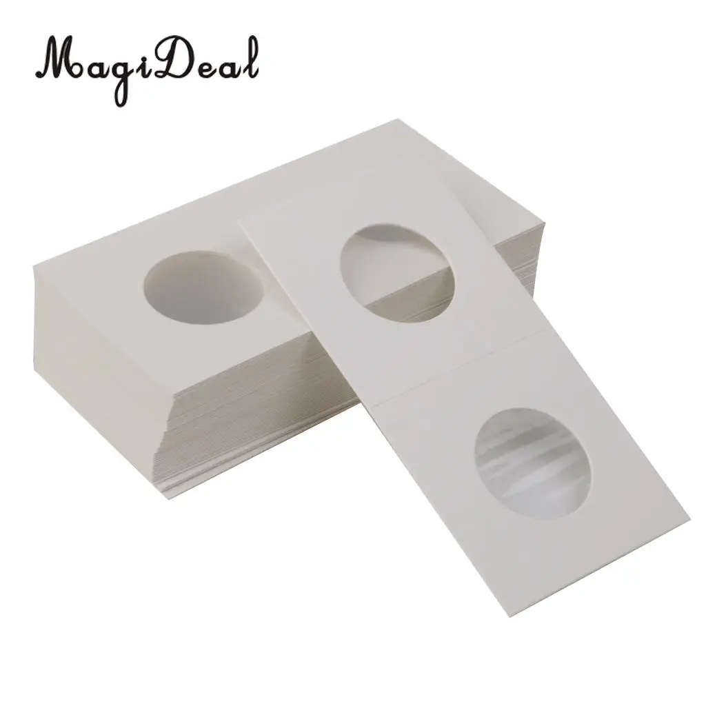100PCS Cardboard Coin Holder Mylar Flips for Collector Perfect Gift 23/20.5mm