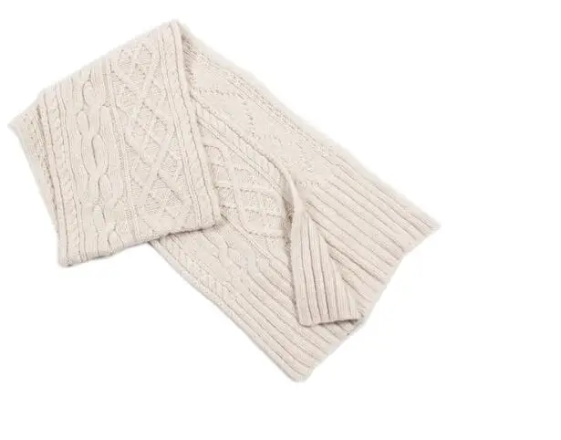 Асимметричная узор белый кашемир hand-made шапки и шарфы 2 шт./компл. 24x180 см