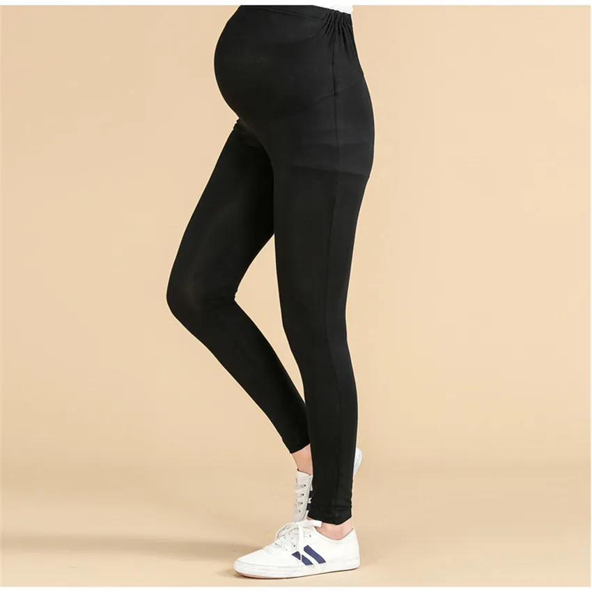 Seartist Waist Abdominal Pregnancy Leggings Maternity Spring Cotton Long Pants Pregnant Women Plain Black Gray Trousers 2019 20