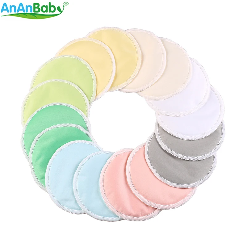 Ananbaby 14 шт. бамбуковые подушечки для кормления многоразовые моющиеся груди с 2