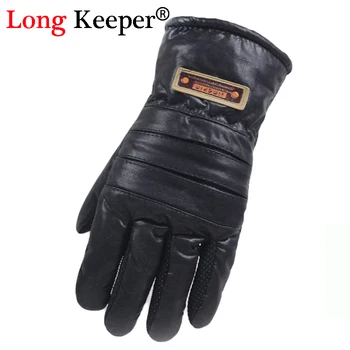 

Long Keeper Women Leather Gloves Driving Winter Warm Fur Wool Gloves Men Anti Slip Outdoor Male Full Finger luvas de inverno 268
