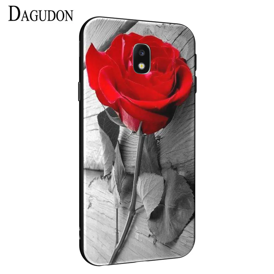 Силиконовый 3D рельефный чехол DAGUDON с цветами розы для samsung Galaxy J3 2017 J330 Мягкий ТПУ