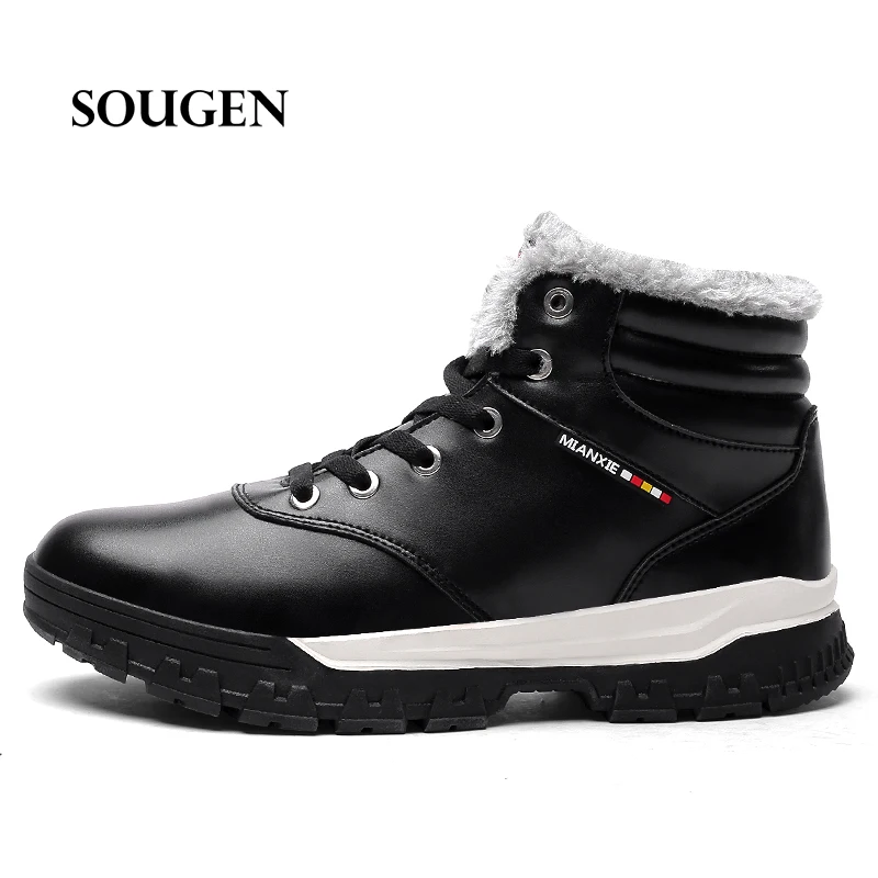 

Snow Boots Men Casual Timber Boot High Top Plush Male Martin Boots Adult Winter Krasovki Shoe with Fur Plus Big Size 48 Outdoor