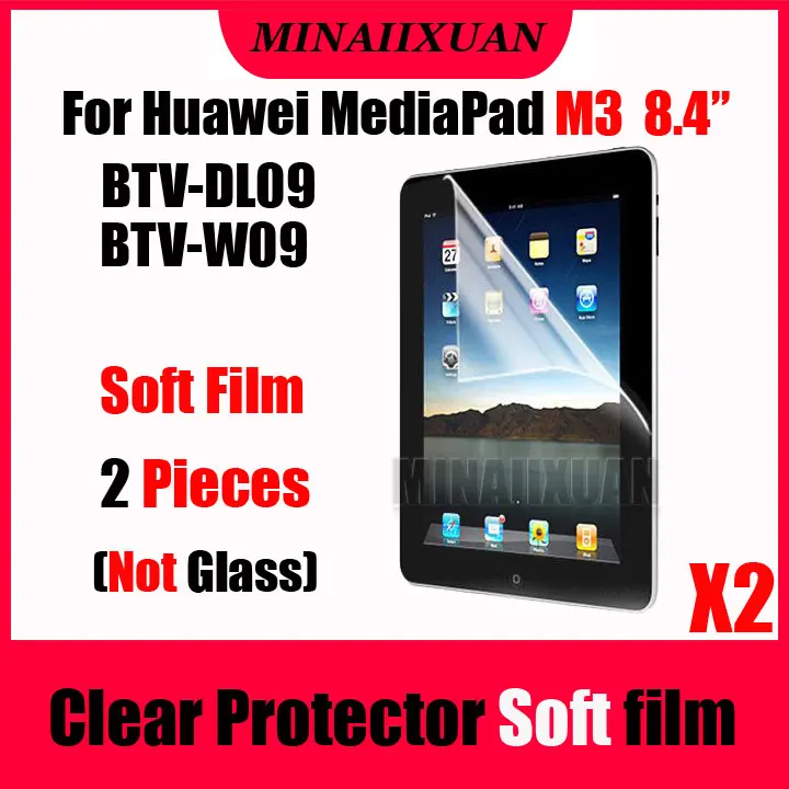 

2Pcs Clear Screen Protective Soft Film (NOT Glass) For Huawei MediaPad M3 8.4 BTV-DL09 BTV-W09 8.4" Tablet