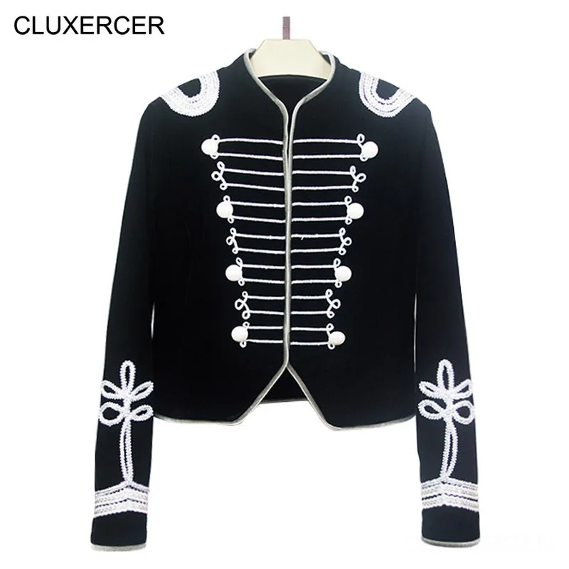 

2019 Autumn Fashion New Women's Jacket Coat Slim Short Military Uniform Tunic Outwear Female Single-Breasted Jacket