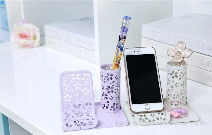 Creative Metal Pen Vase Pencil Pot Makeup Phone Accessory