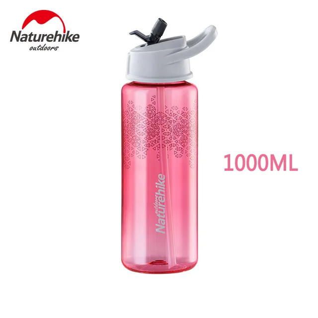 Naturehike Спортивная посуда для напитков, бутылки для воды 750 мл 1000 мл портативная герметичная тританская пластиковая бутылка для напитков для кемпинга, велоспорта, тренажерного зала - Цвет: Pink 1000ml