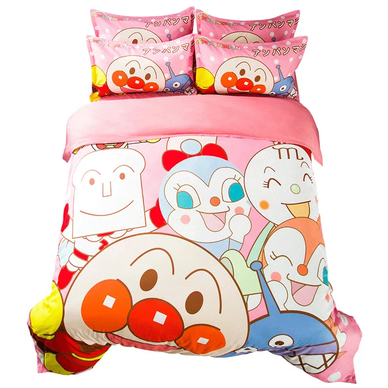 

Japanese Cartoon Anpanman Kids Bedding Set Twin Queen King Size Duvet Cover Bed Sheet with Pillowcase for Children