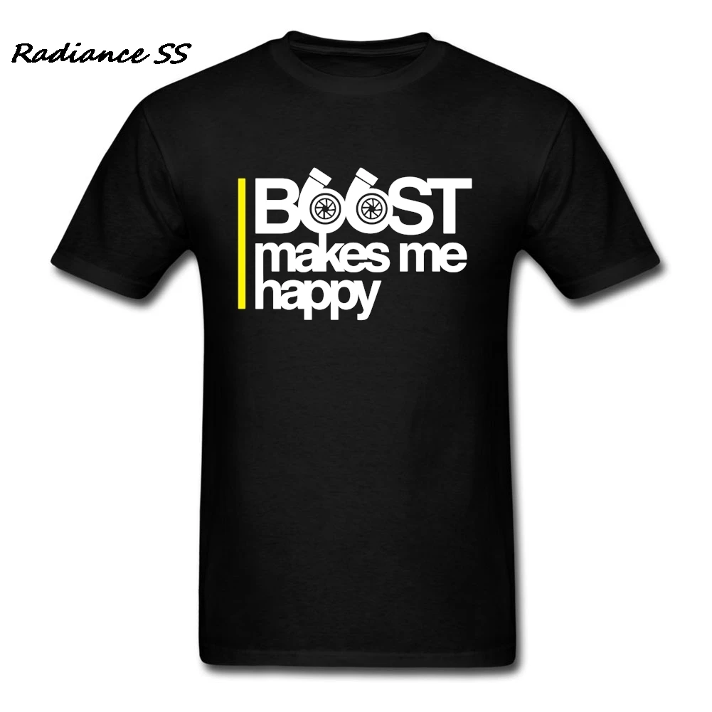 Забавные футболки для мужчин 2019 Boost Make Me Happy повседневные с коротким рукавом