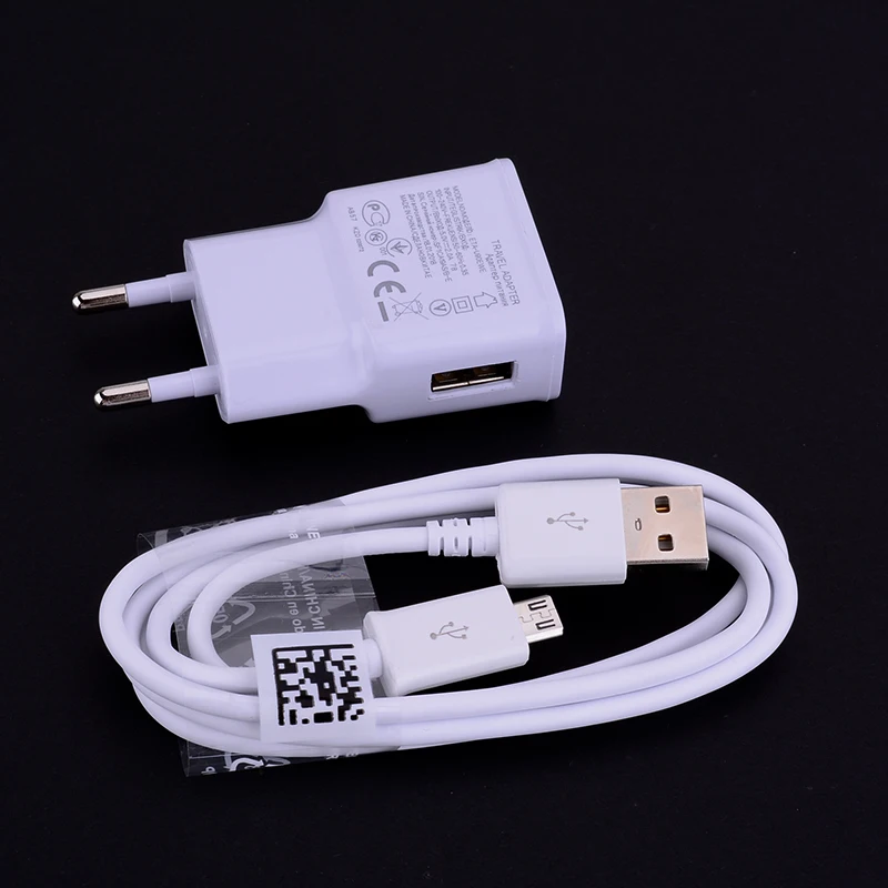 Штепсельная Вилка европейского стандарта на стену USB Зарядное устройство для samsung Galaxy J2 J3 J5 J7 Prime S6 S7 край S8 S9 плюс A3 A5 A6 A8 Note 8 9 A7 кабель
