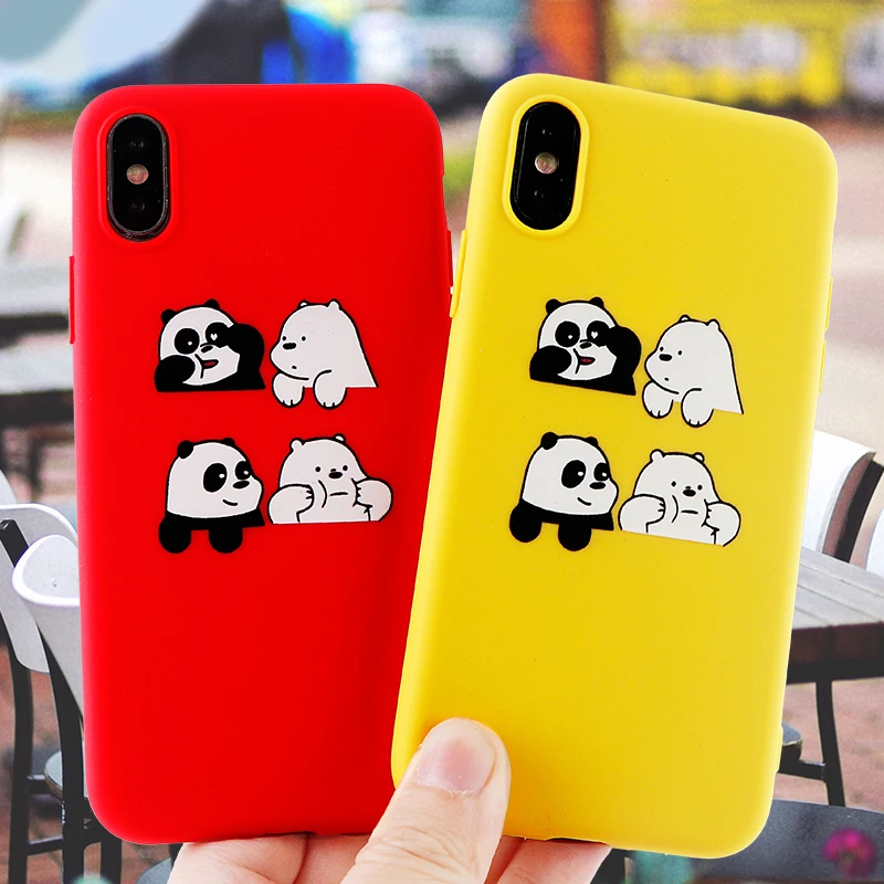 

Fashion Phone Cases for IPhone X XS MAX XR 8 7 6 s Plus Case Cute Panda Soft Silicone Fitted Mobile Phone Covers Accessories