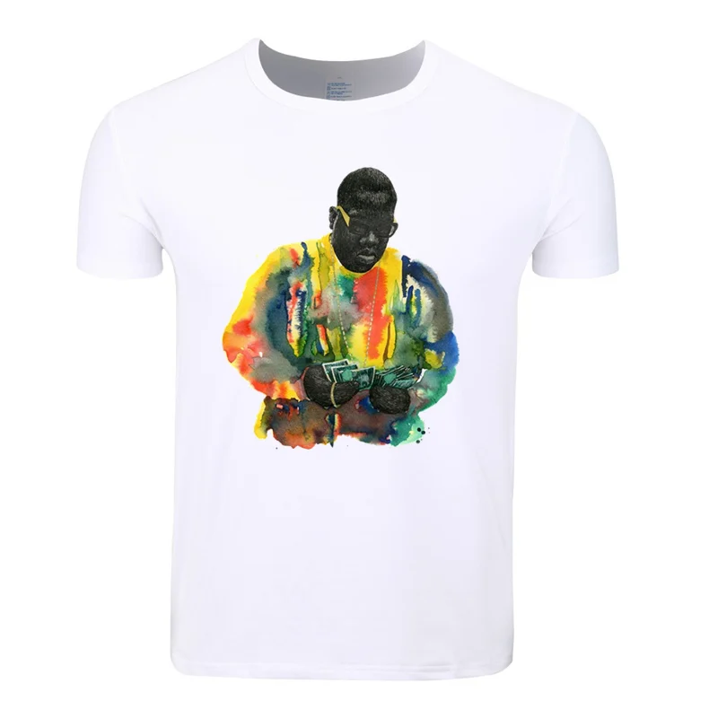 

Asian Size Print Notorious B.I.G America Hiphop Rock Star Biggie Smalls Fashion T-shirt O-Neck Short Sleeves Tshirt HCP4079