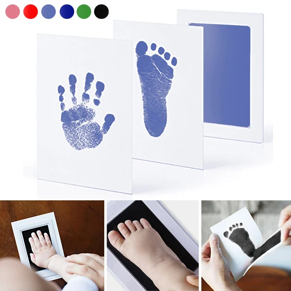 Newborn Baby Handprint Footprint Inkless Non toxic Ink Pad Infant Baby