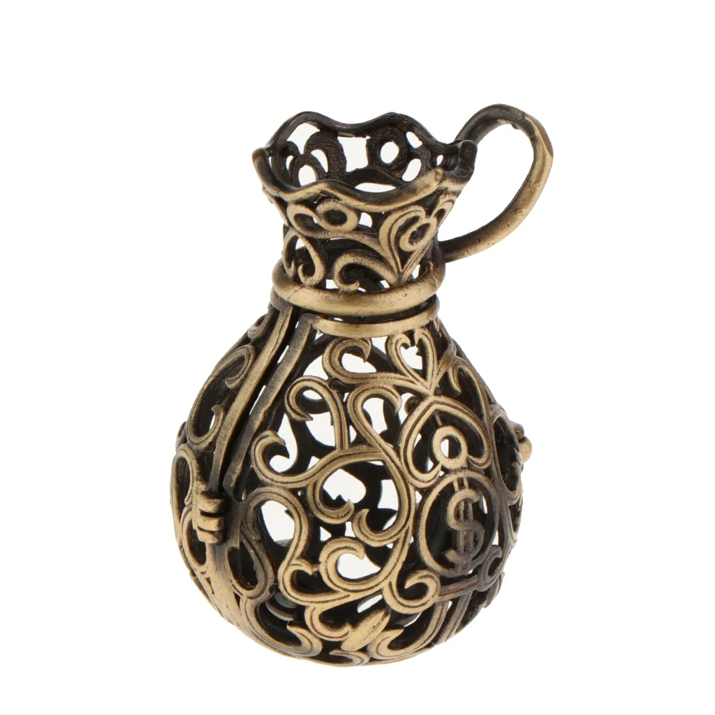 Hollow Pendant Heart Flower Vase Shaped Bead Cages Openable Pendant for Necklace Cotton Ball, Beads Ball, Pom Pom Balls