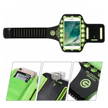 Спорт на открытом воздухе Телефон держатель в виде нарукавной повязки светодиодный светящийся бегущий телефон сумка для iPhone 6 6s 7 Plus Arm Band телефон сумка чехол