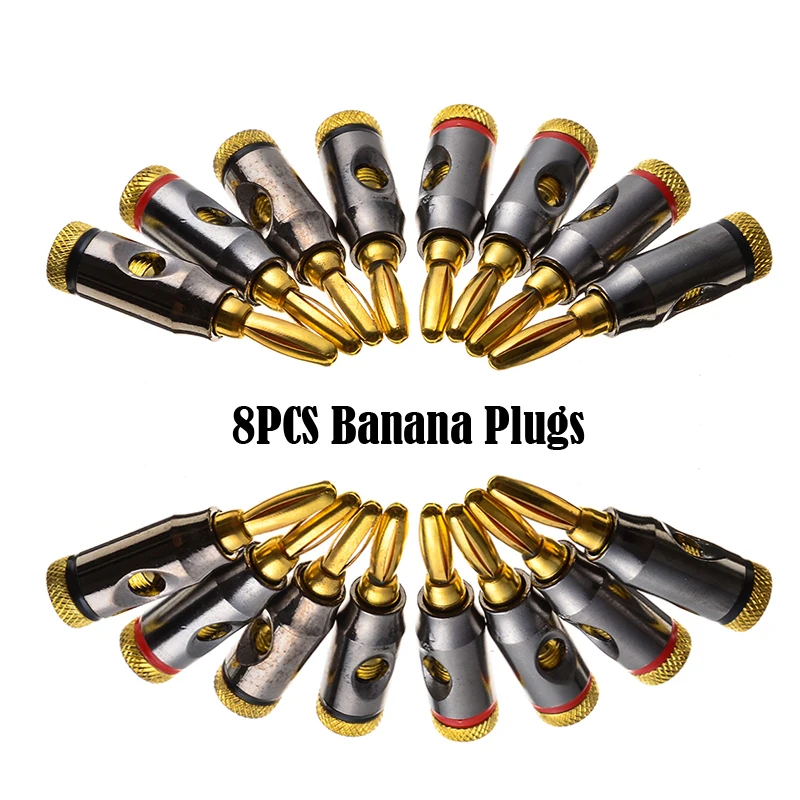 

8PCS Diameter 4mm High Quanlity Gold Plated Nakamichi Speaker Banana Plug Terminal Audio Connectors