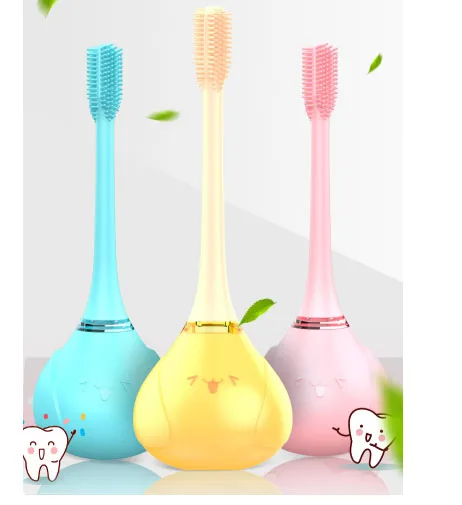 

Electric Toothbrush 360D children's cartoon 2-10year old baby silicone Soft hair Toothbrush 3 side brush Head 3 Adjustable