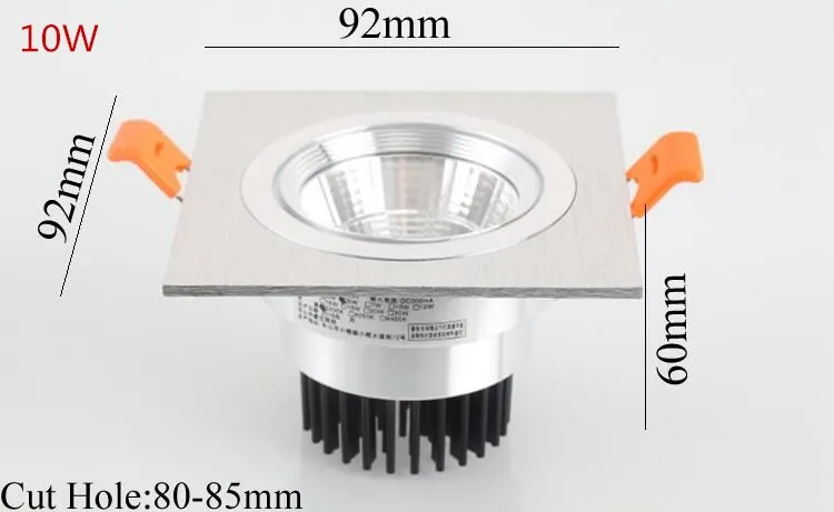 Levou para Baixo Regulável Quadrado Levou Downlight 12 10 w Ac85-265v 20 15 Luz Dimmable Local Recesso Lâmpadas Cob 5 w w w w AC85-265V 20 15