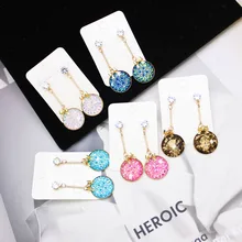 Блестящая сторона, новинка, женские модные брендовые ювелирные изделия, простые серьги-гвоздики с узлом для женщин, подарок, акриловые бусины, Кристальные серьги