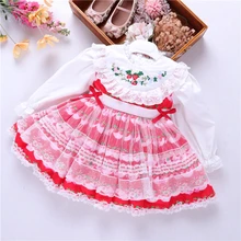 toddler baby girls vintage dress princess long sleeve lace strawberry spanish clothing boutiques kids dresses cute