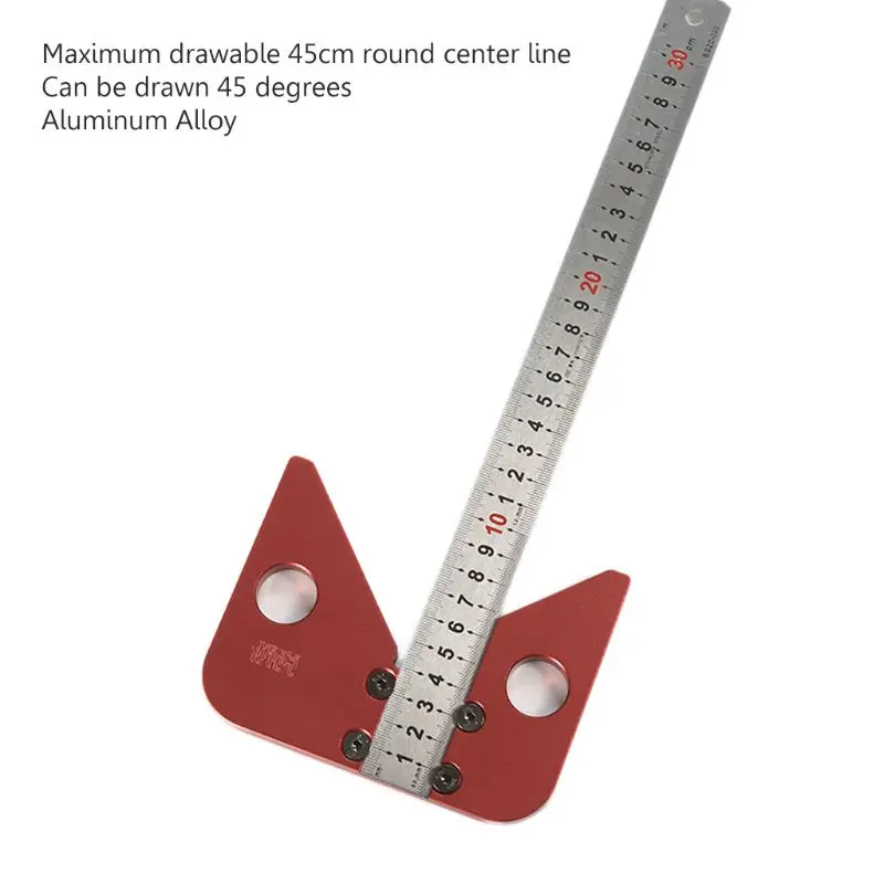 45 degree angle scribe round center line wood ruled carpenter heart ruler layout gauge woodworking tools | Инструменты