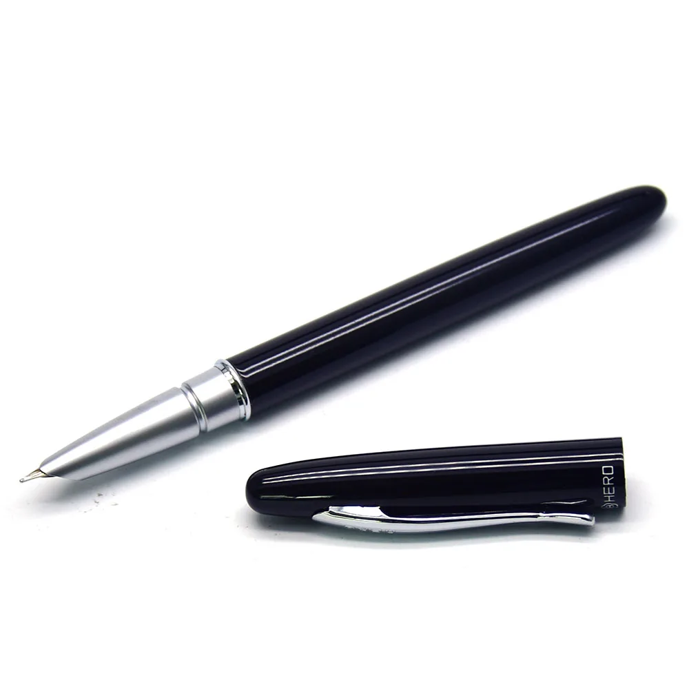 Guoyi D300 Ретро металлическая чернильная ручка 0,38 мм перо 2 шт./лот для обучения, офиса, школы, канцелярские принадлежности, Подарочная роскошная ручка для отеля, бизнес ручка для письма - Цвет: Черный