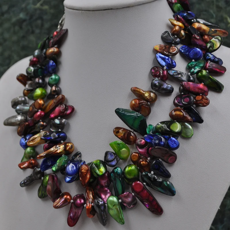 

47" mix luster cultured freshwater pearl necklace blister beads
