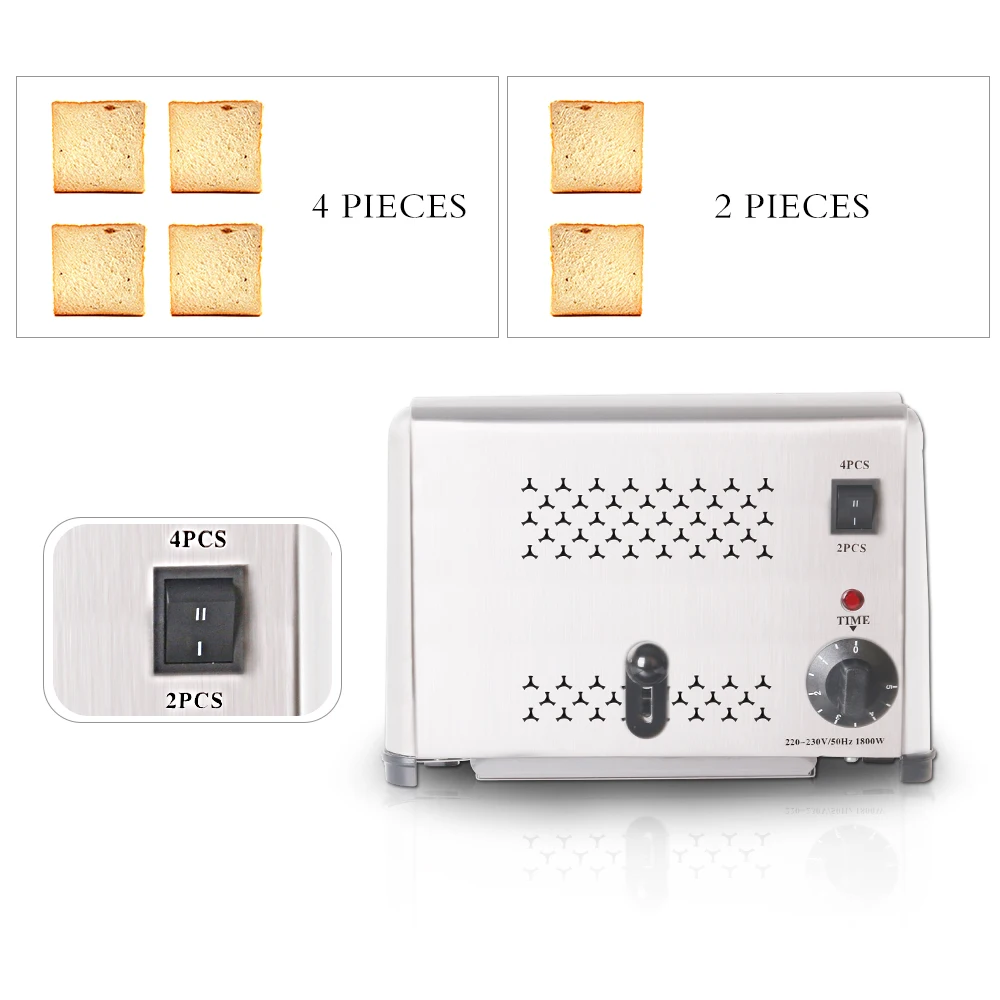 ITOP 4 Slices Toaster Stainless Steel Commercial Bread Toaster Oven Timer Automatic Breakfast Sandwich Machine Kitchen Tools ITOP 4 Slices Toaster Stainless Steel Commercial Bread Toaster Oven Timer Automatic Breakfast Sandwich Machine Kitchen Tools
