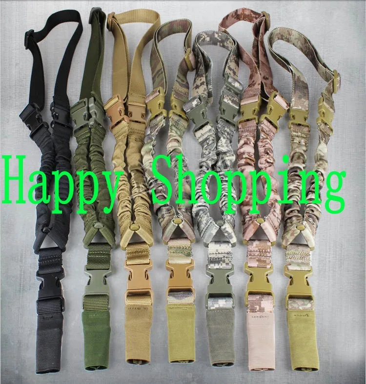 

Tactical 1000D Sling One Single Point Sling Adjustable Bungee Rifle Gun Sling Strap System