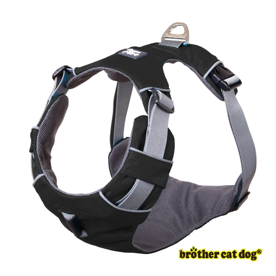 Новая Светоотражающая собачья шлейка для домашней собаки тренировочный жилет для средних и больших собак регулируемая профессиональная шлейка для безопасности автомобиля на открытом воздухе - Цвет: black