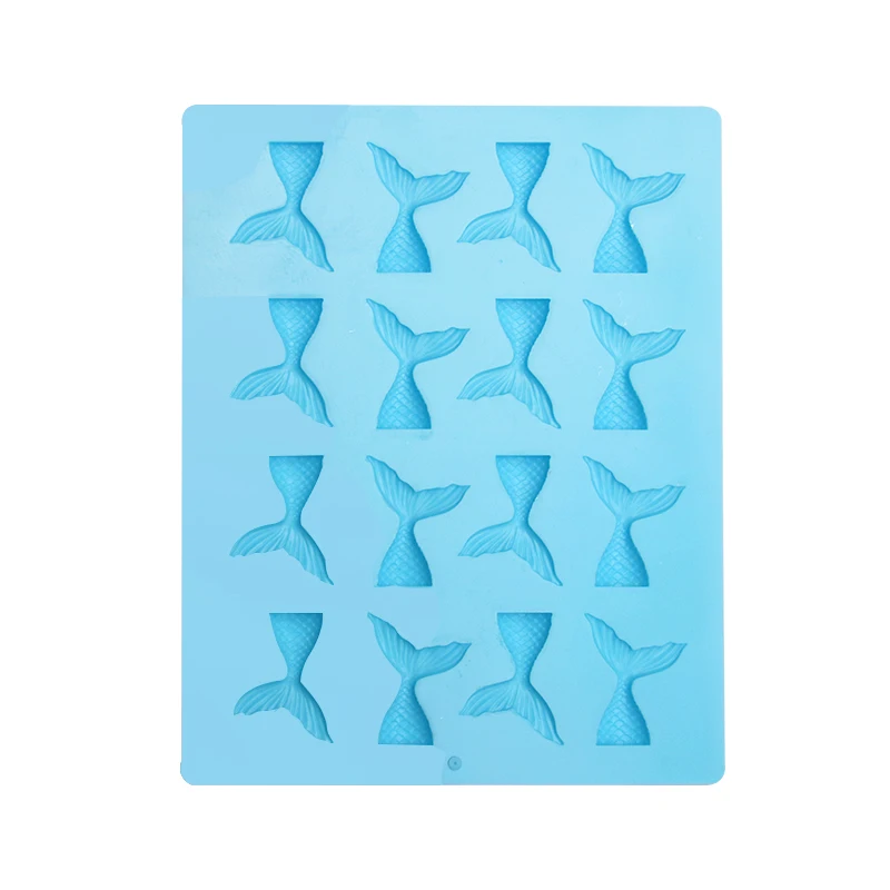 

Free Shippping 3D 1 Pcs 16 Mermaid tail Silicone Fondant Mold Chocolate Mold Cake Decorating Tool Diy Handmade Baking Tools