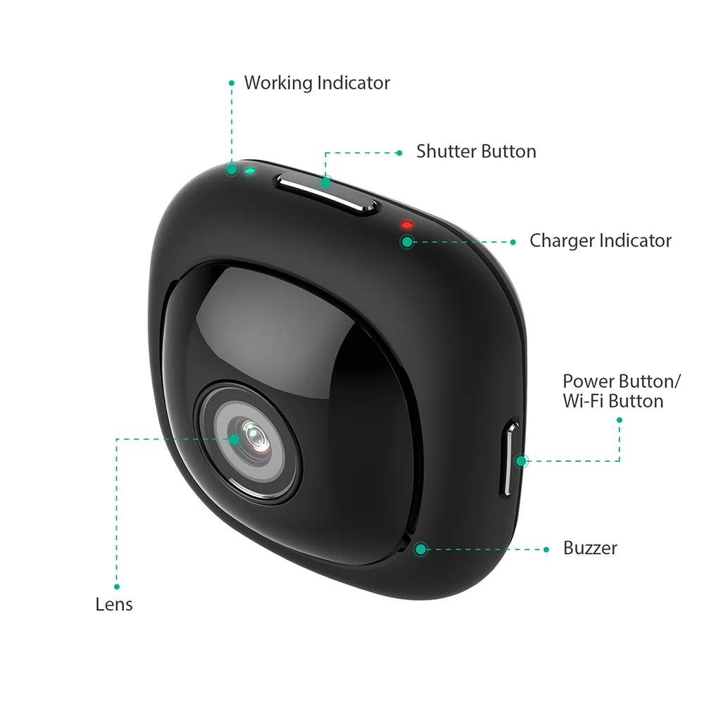 Andoer G1 карманная супер мини камера портативная Full HD 8MP 120 градусов широкоугольный